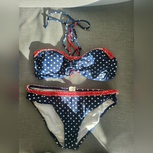 OP Navy and White Polka Dot Bikini